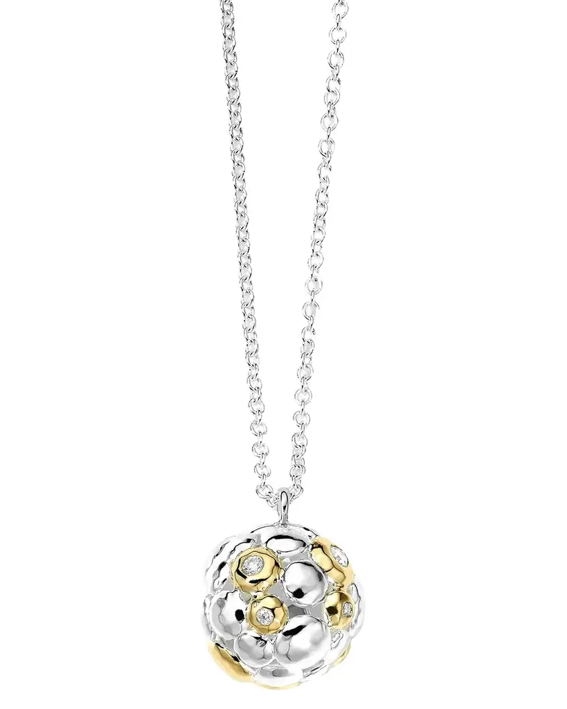 Ippolita Chimera Sterling Silver, 18K Yellow Gold, & Diamond Large Cluster Pendant Necklace