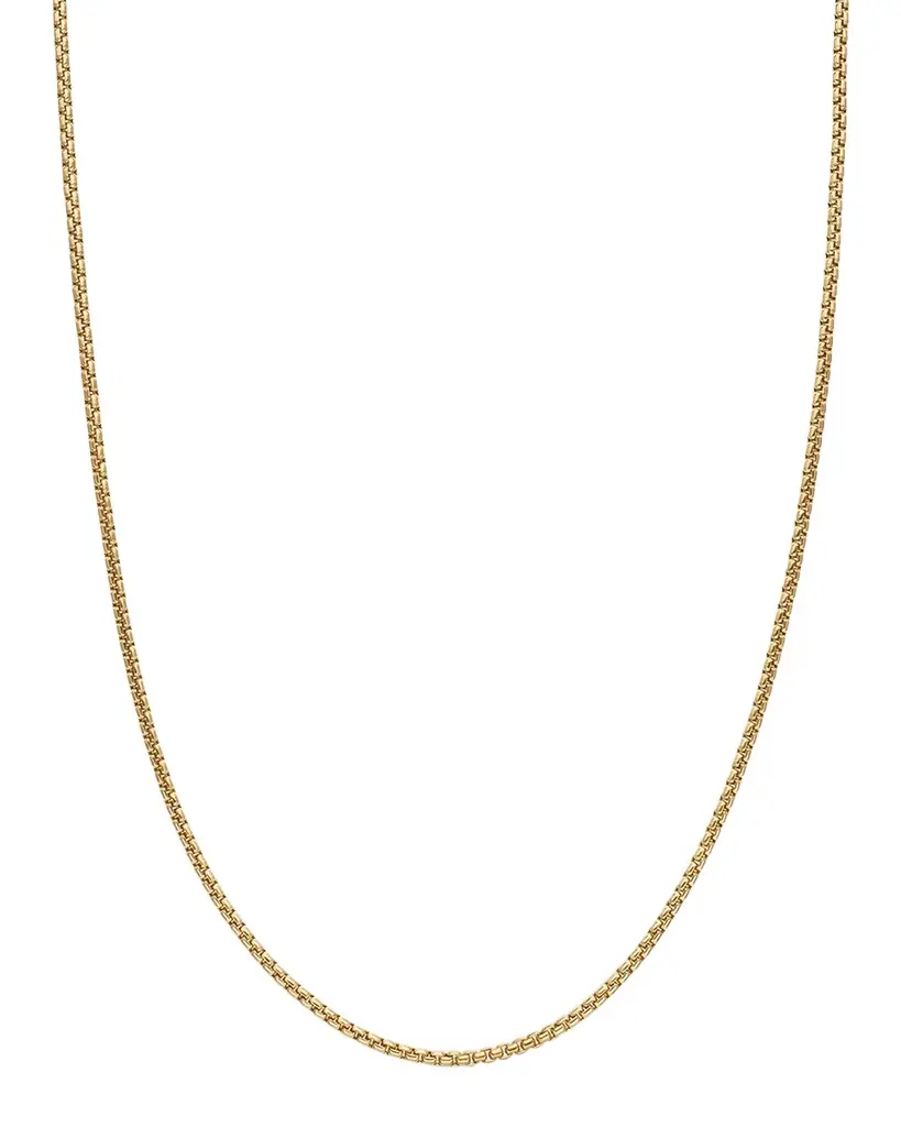 David Yurman Hollow Box Chain Necklace in 18K Gold, 1.7mm