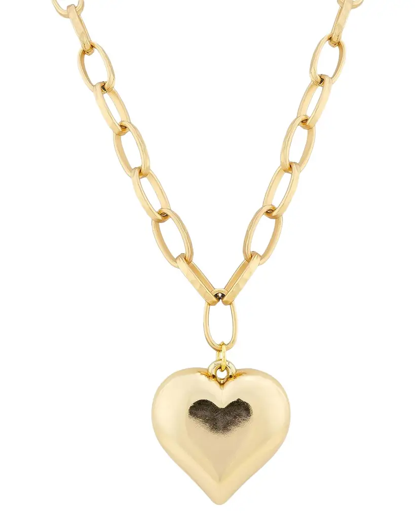 Golconda by Kenneth Jay Lane Puffed Heart Necklace, 36"L