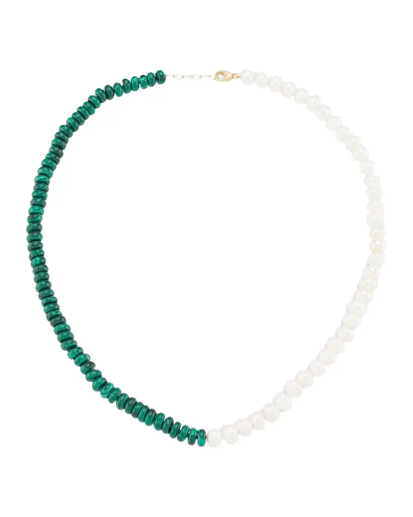 JIA JIA Ocean Union 14K Yellow Gold, Pearls & Malachite Necklace