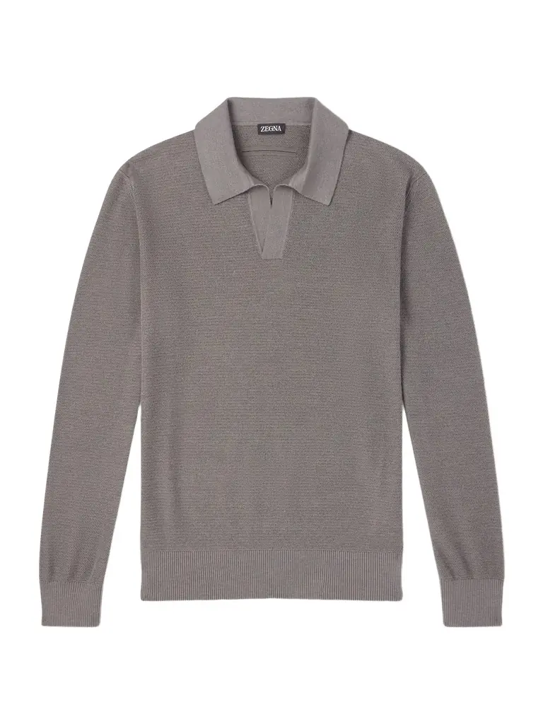 Zegna Silk and Cashmere-Blend Polo Shirt - Men