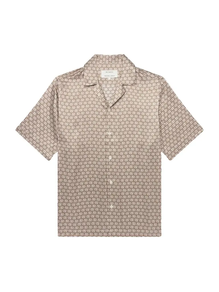 Frescobol Carioca Roberto Camp-Collar Printed Silk-Voile Shirt - Men