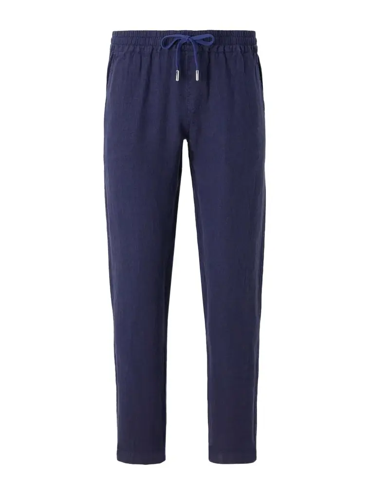 Thom Sweeney Straight-Leg Linen Drawstring Trousers - Men