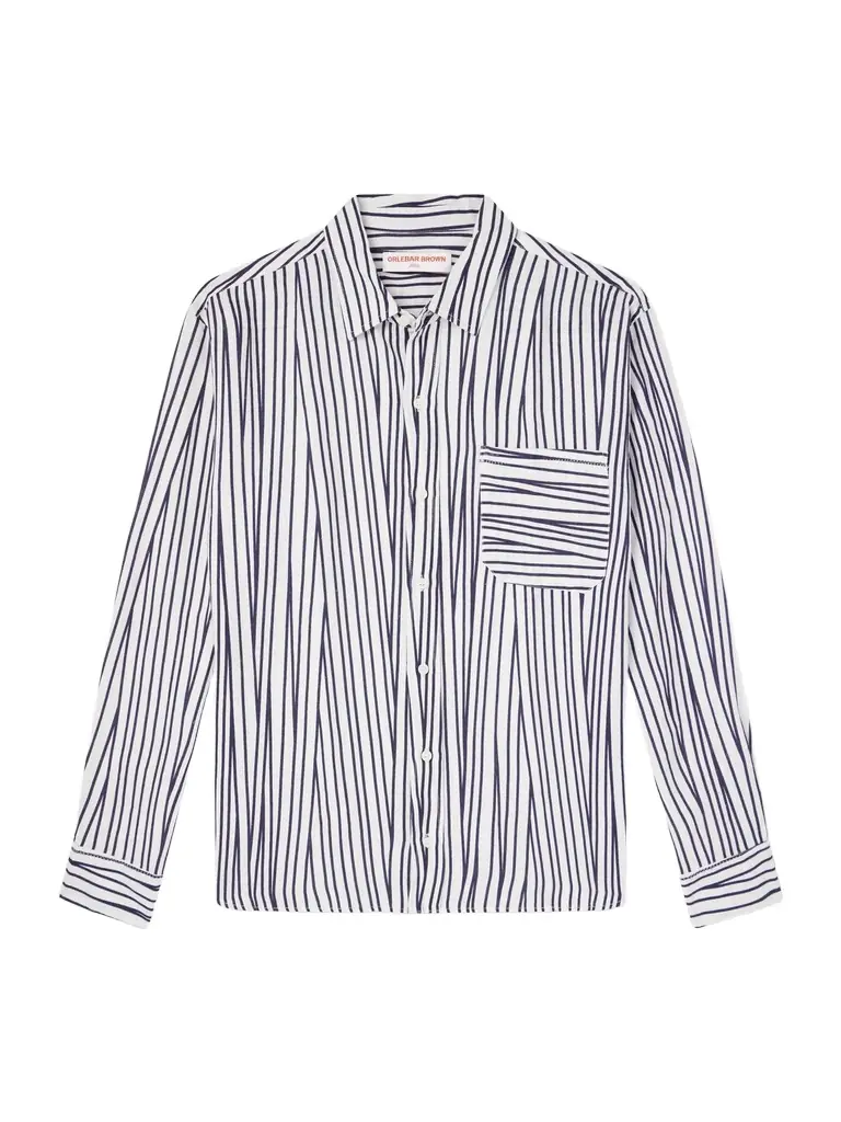 Orlebar Brown Grasmoor Striped Linen Shirt - Men