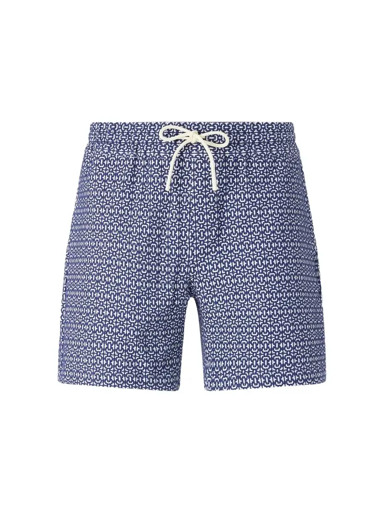 Portuguese Flannel Abstract Tile Straight-Leg Cotton Shorts - Men