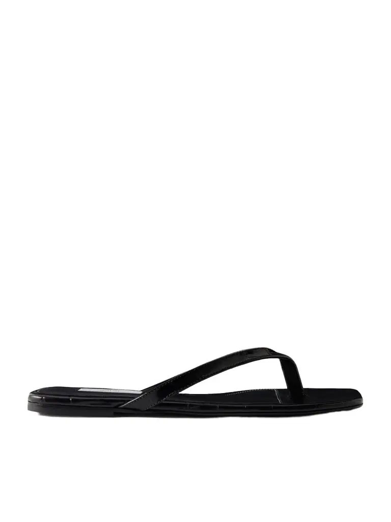 TOTEME Croc-effect Leather Flip Flops
