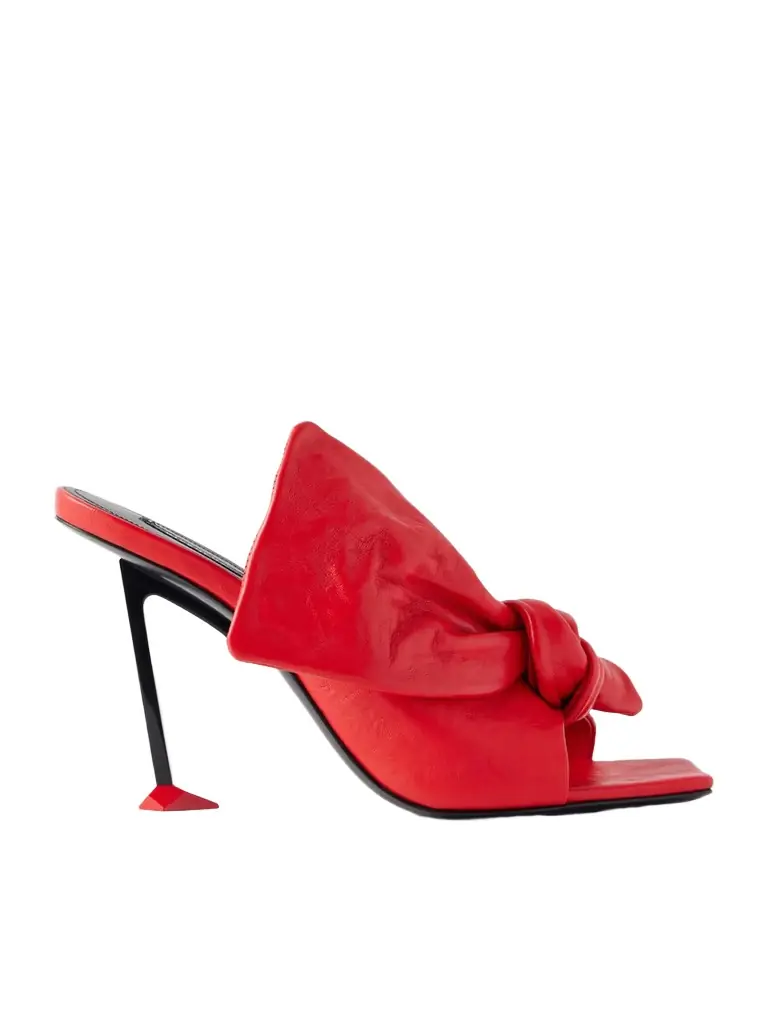 Givenchy Boudoir Bow-embellished Leather Mules