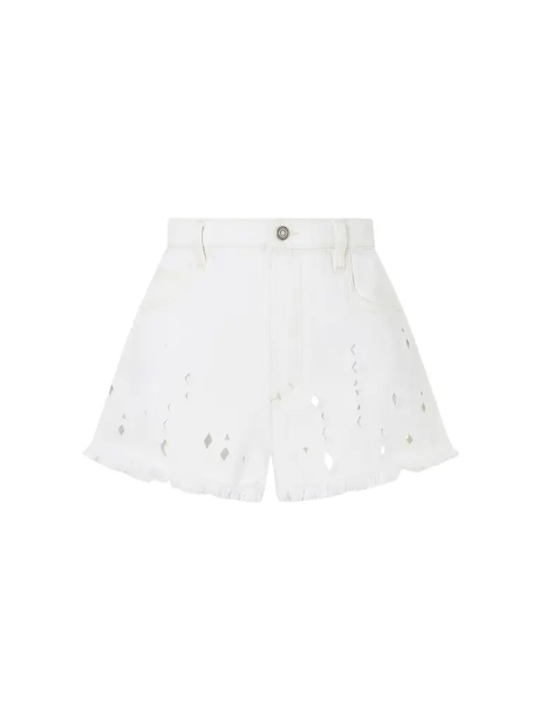 Isabel Marant Aecia Embroidered Denim Shorts