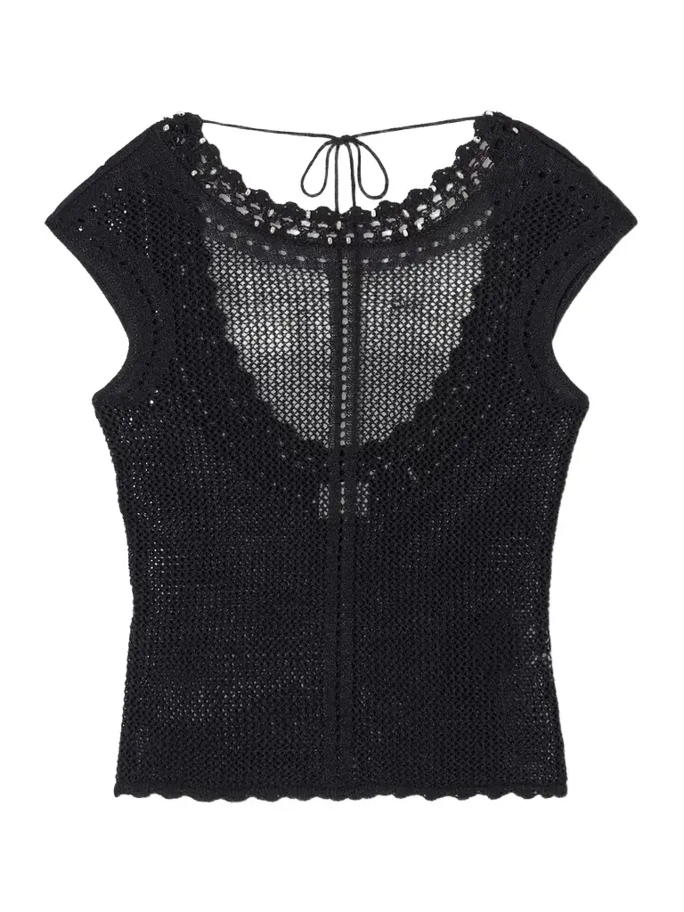 Isabel Marant Metorie Embellished Crochet Cotton-blend Tank
