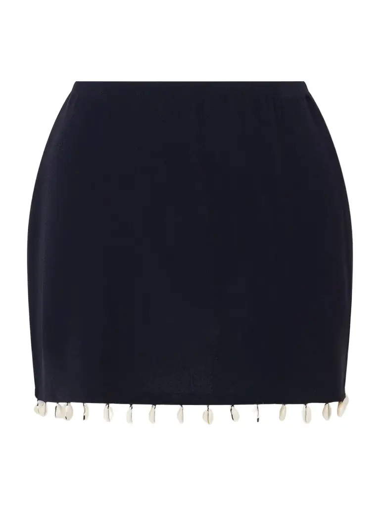 SARA CRISTINA Embellished Jersey Mini Skirt