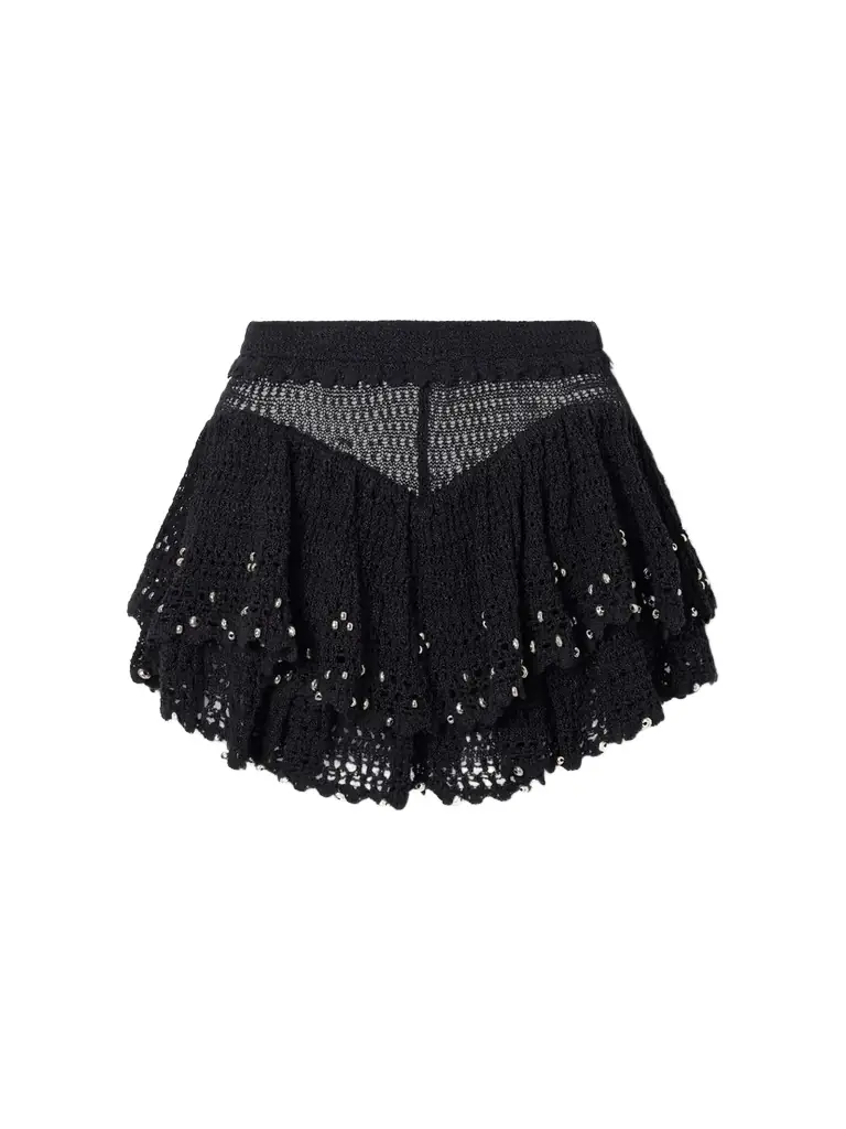 Isabel Marant Metuanie Crocheted Embellished Cotton-blend Shorts