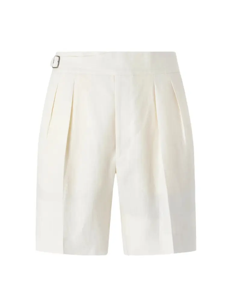 Ralph Lauren Purple Label Straight-Leg Pleated Linen Shorts - Men