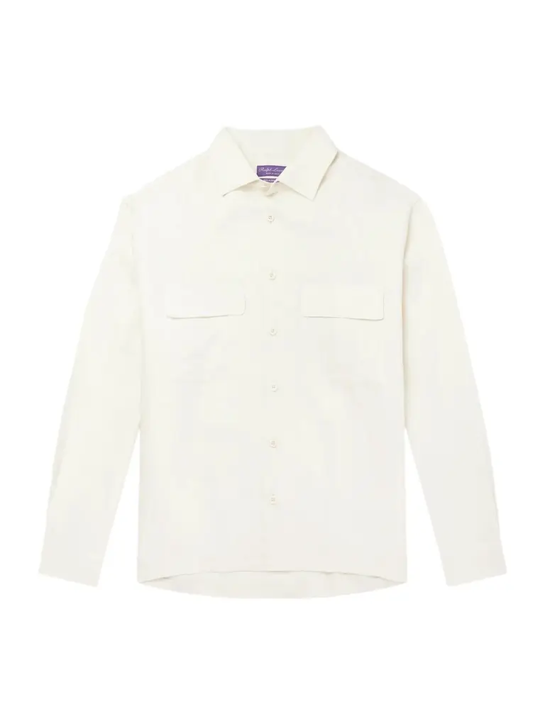 Ralph Lauren Purple Label Checked Linen Shirt - Men