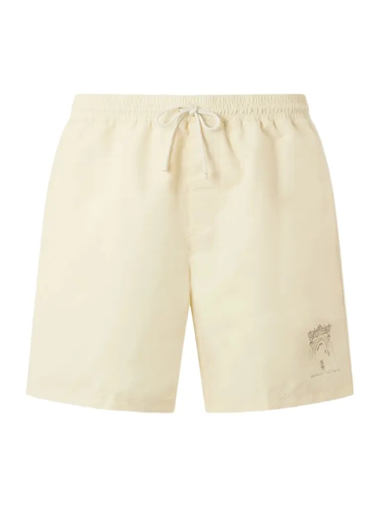 Straight-Leg Mid-Length Swim Shorts - Men