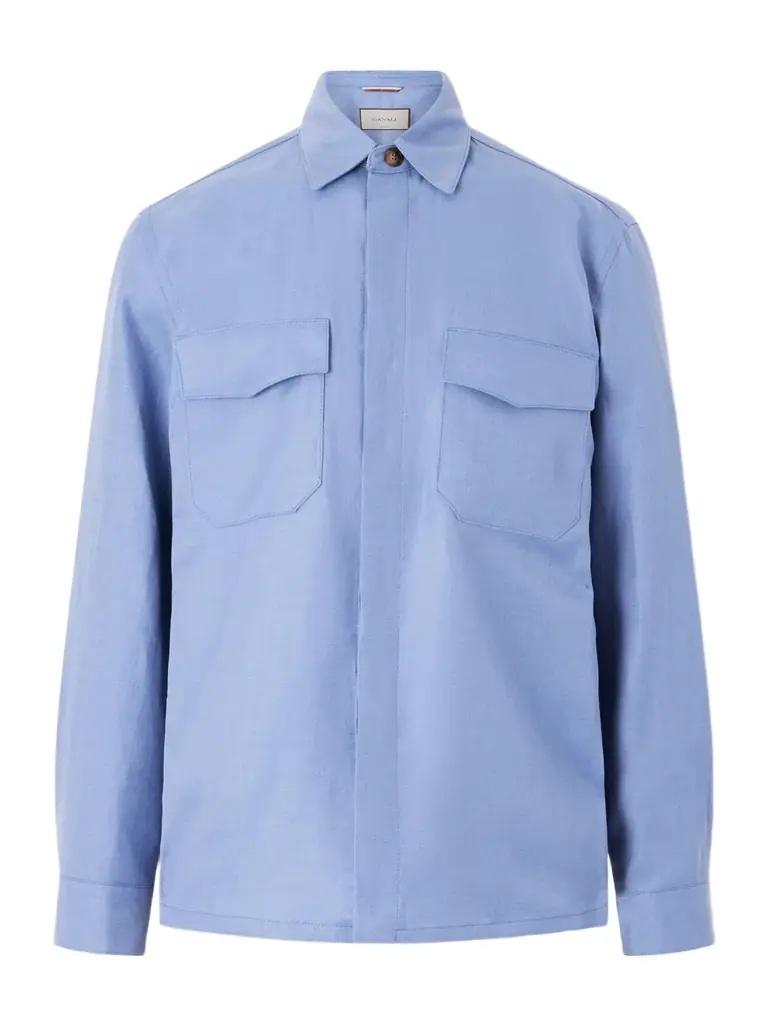 Canali Wool and Linen-Blend Twill Shirt - Men