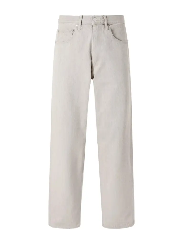 Auralee Wide-Leg Twist Brown Cotton Jeans - Men