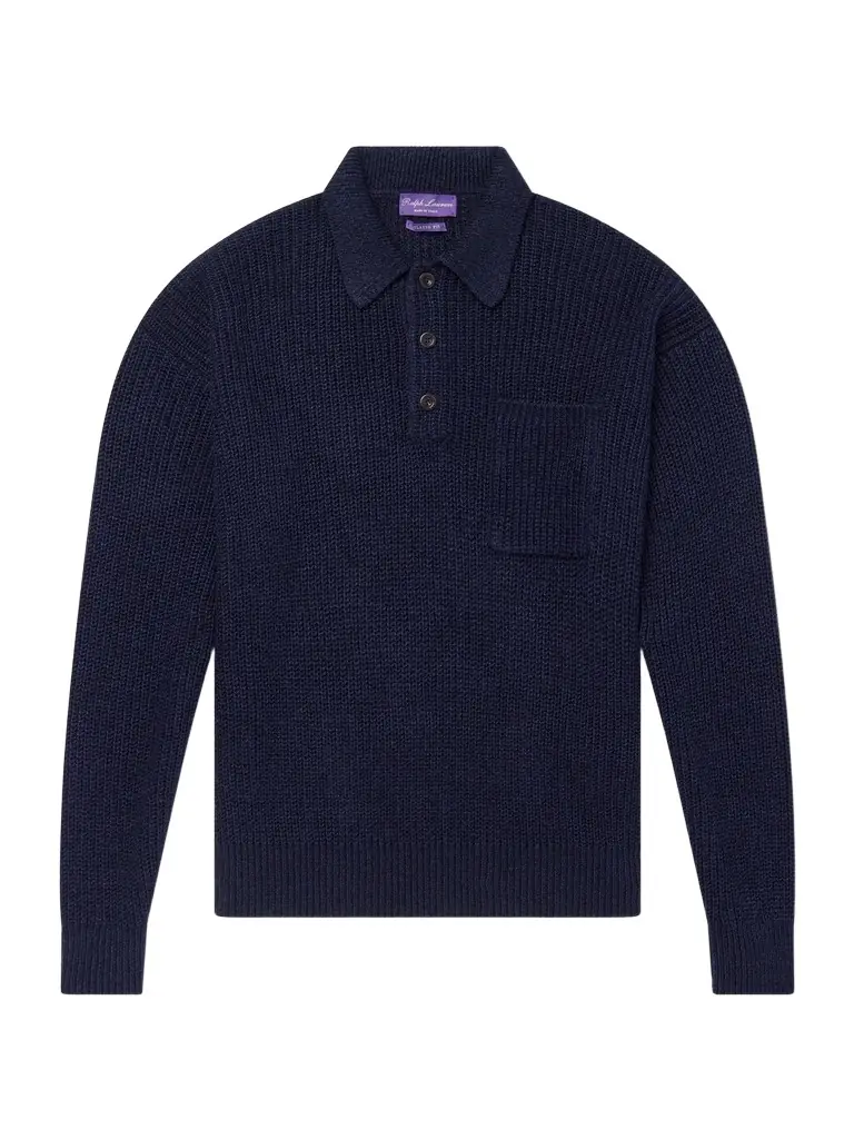 Ralph Lauren Purple Label Silk and Linen-Blend Polo Sweater - Men