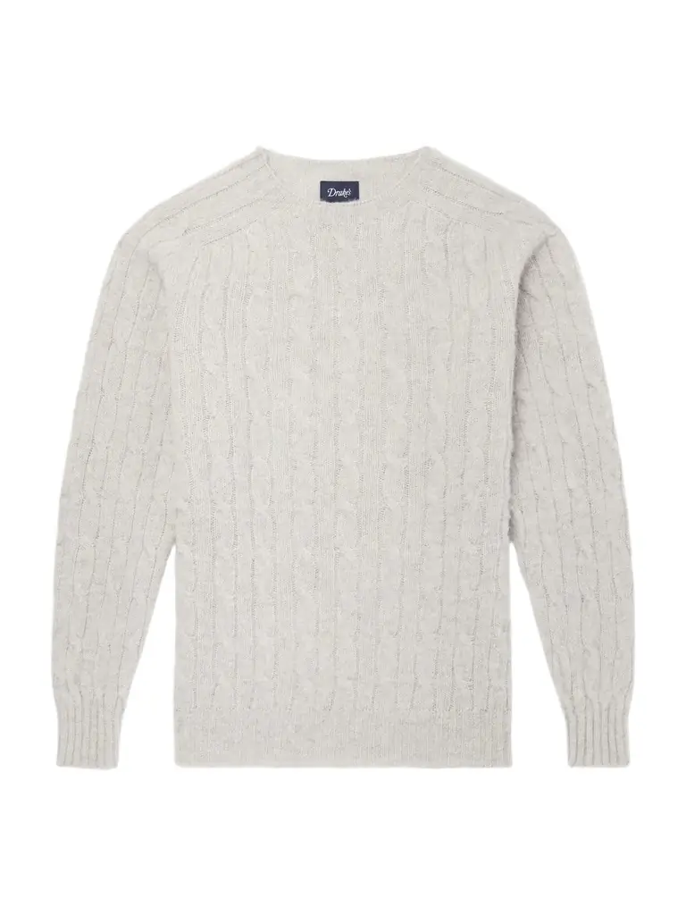 Drake's Cable-Knit Virgin Wool Sweater - Men