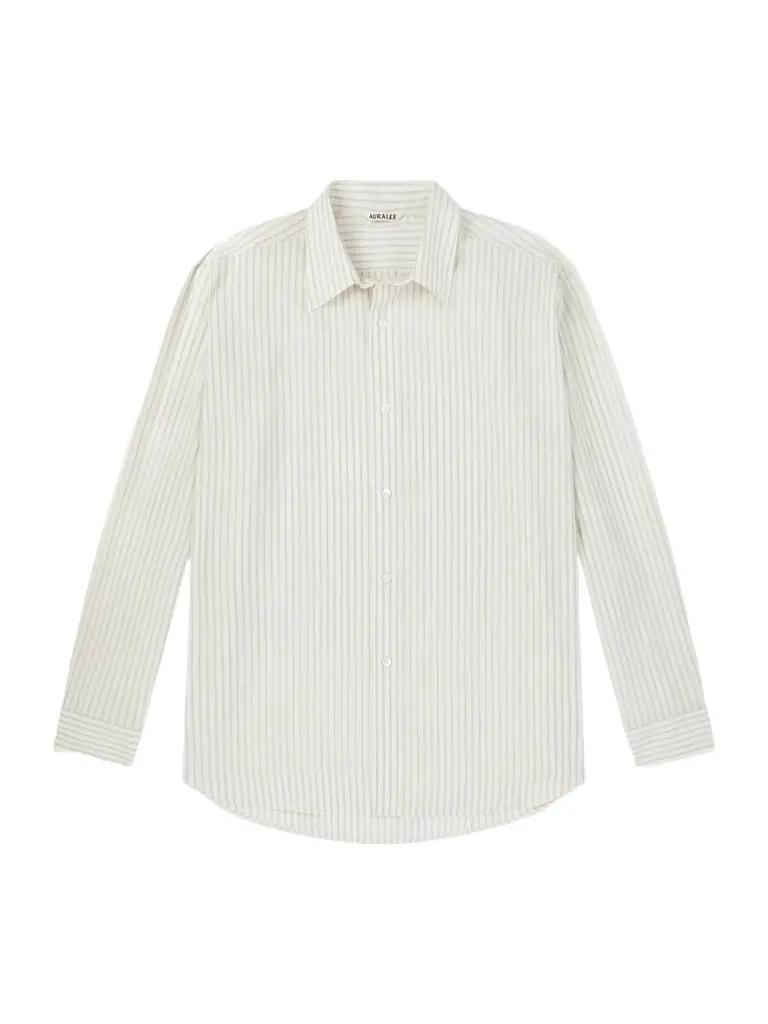 Auralee Striped Wool-Poplin Shirt - Men