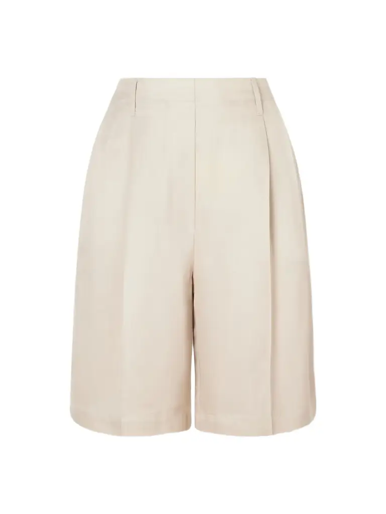 LESET Kim Pleated Woven Shorts