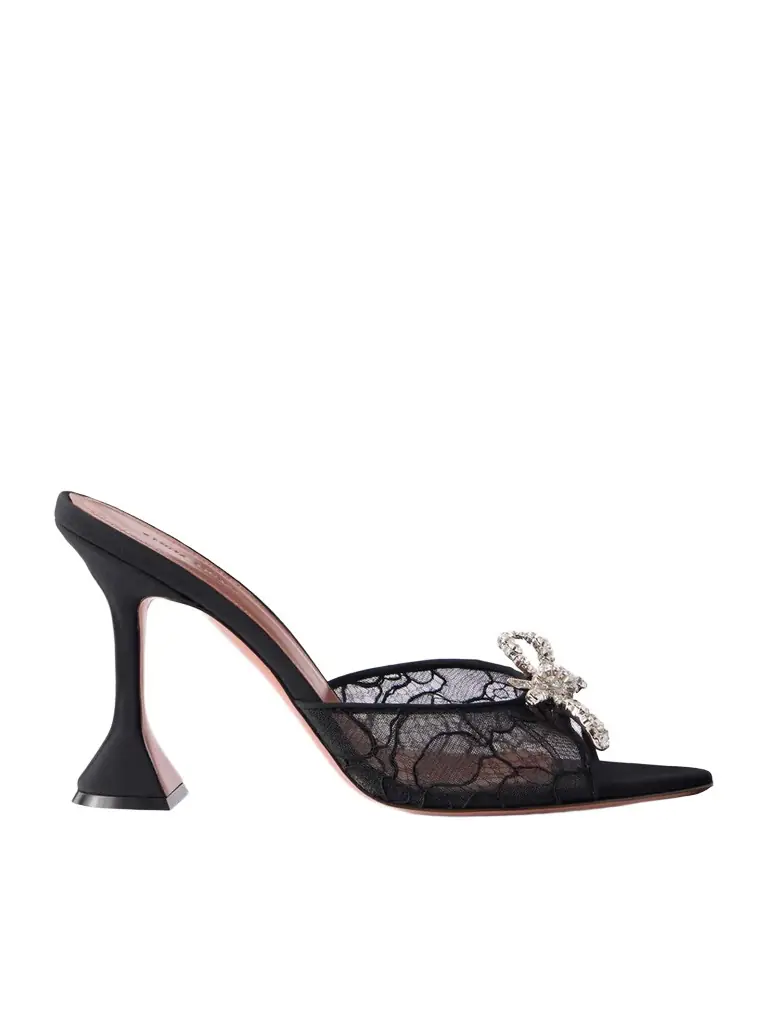 Amina Muaddi Rosie 95 Crystal-embellished Lace Sandals