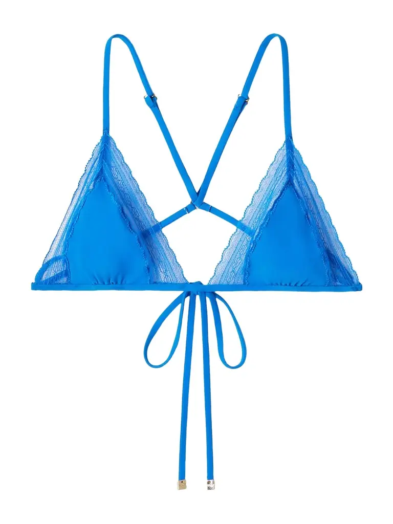 Kiki de Montparnasse Lace-trimmed Triangle Bikini Top