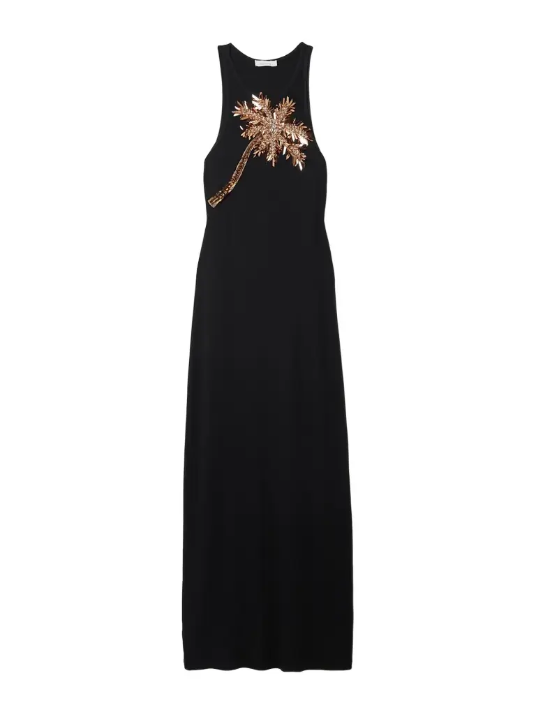 Rabanne Embellished Stretch-cotton Jersey Midi Dress