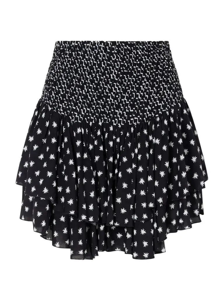 Donde Esteban Estrellitas Y Olas Ruffled Mini Skirt