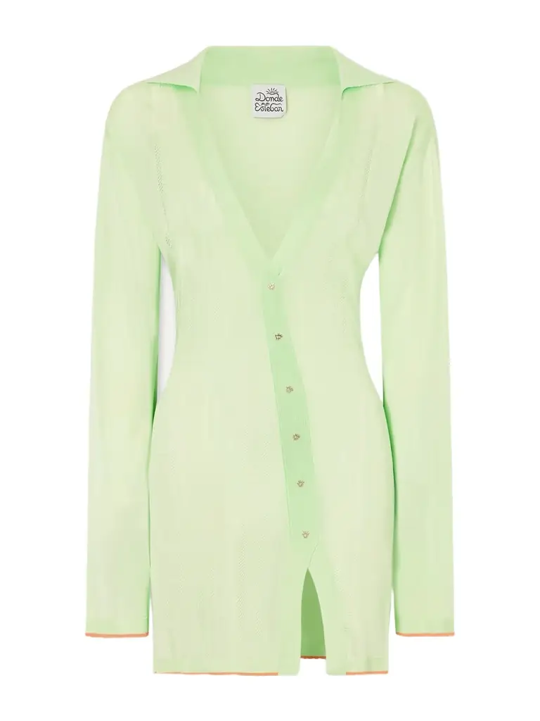 Donde Esteban Lulo Guayabera Stretch-knit Mini Dress