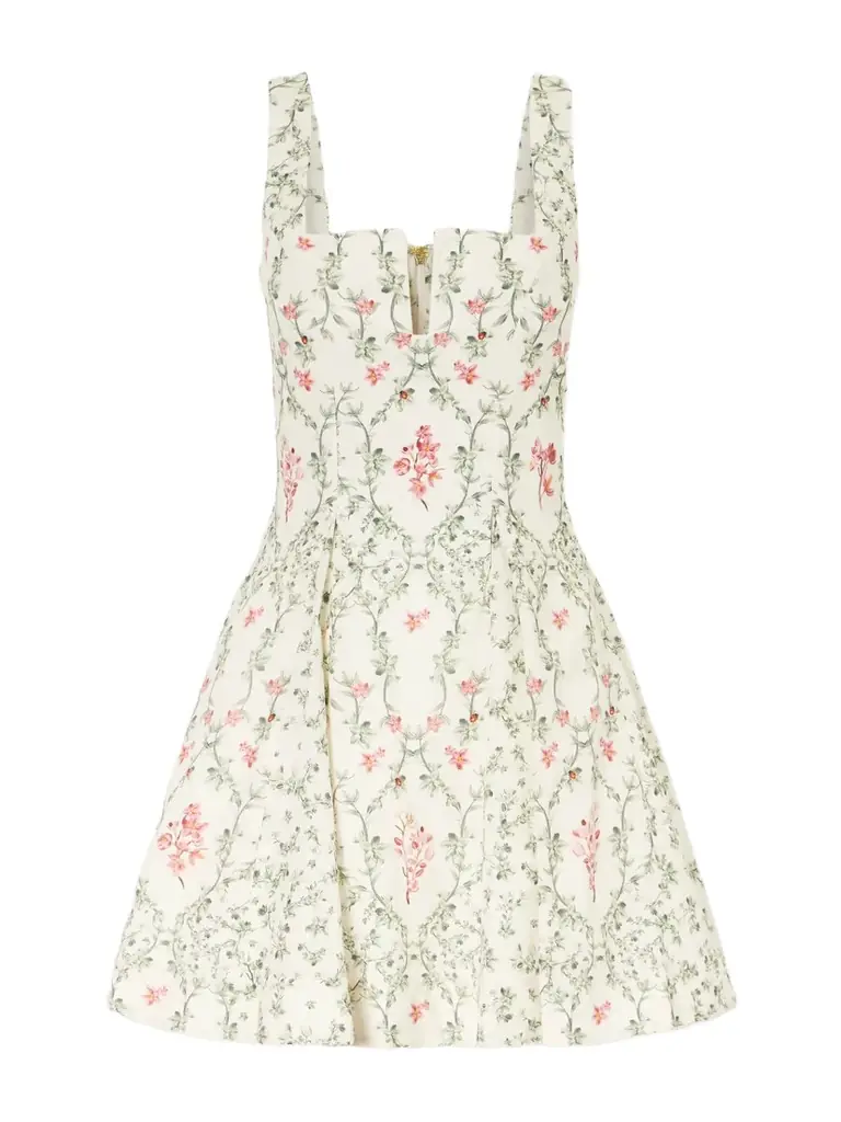 Agua by Agua Bendita Cauca Tiered Floral-print Cotton Mini Dress
