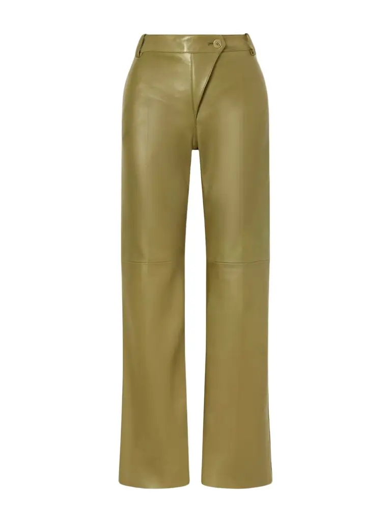 Chloé High-rise Paneled Leather Straight-leg Pants
