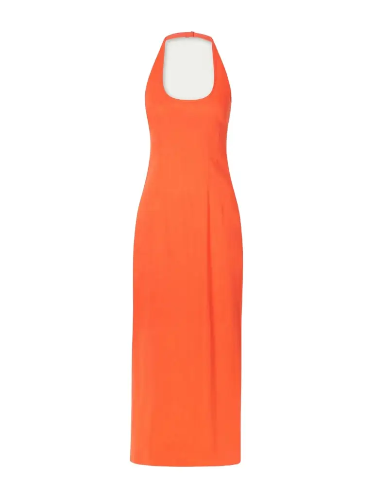 SIR. Elodie Linen-blend Halterneck Midi Dress