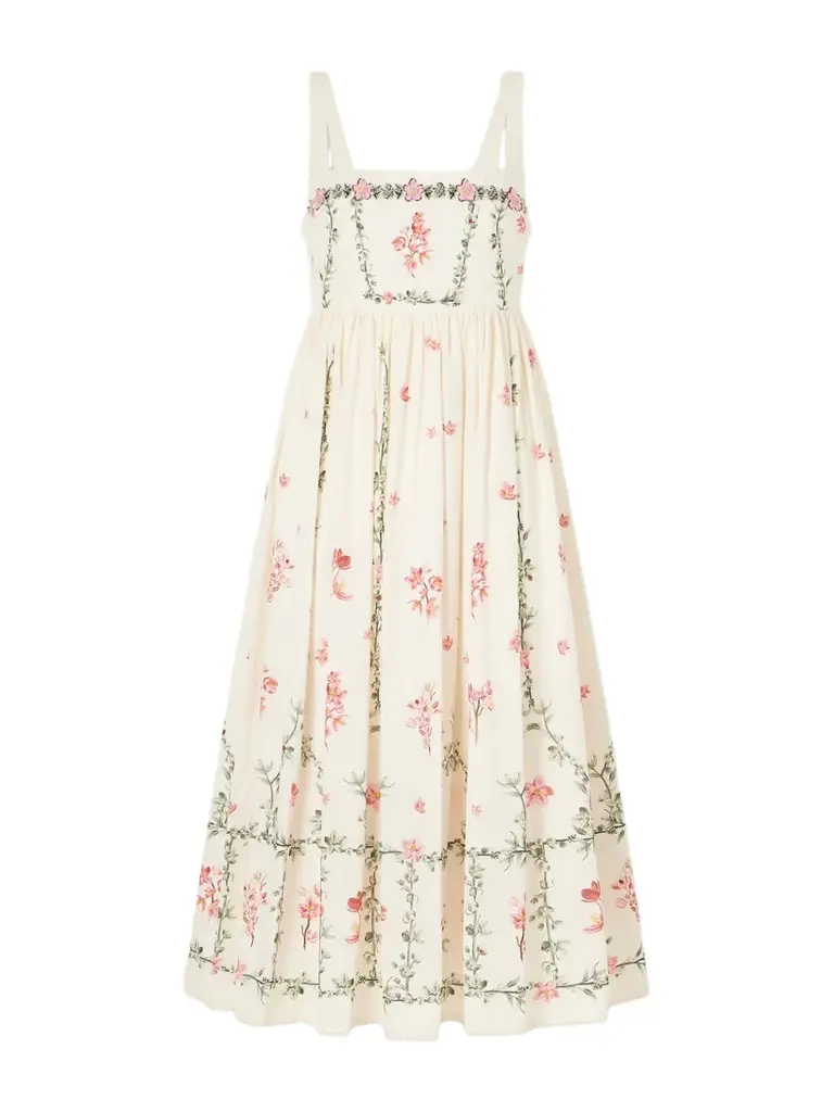 Agua by Agua Bendita Barbara Floral-printed Cotton Midi Dress