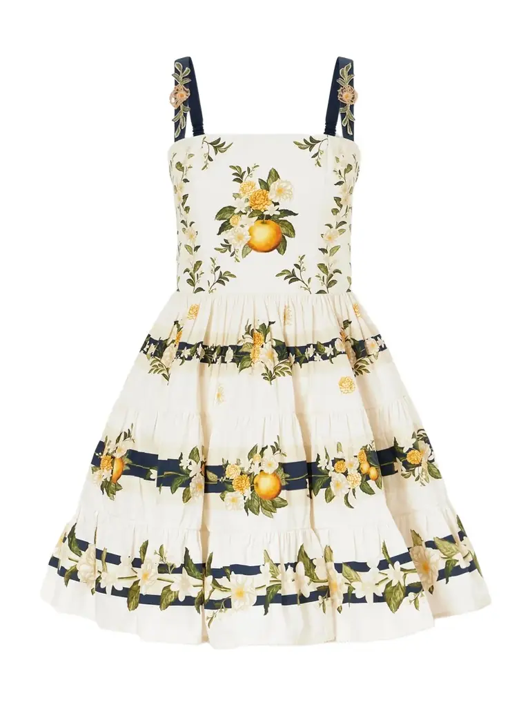 Agua by Agua Bendita Lima Floral-printed Cotton Mini Dress