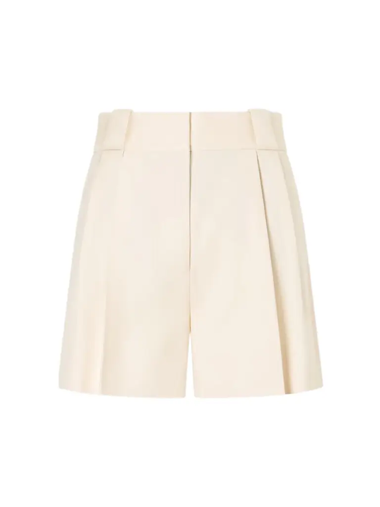 Blazé Milano Danae Mid-rise Pleated Canvas Shorts