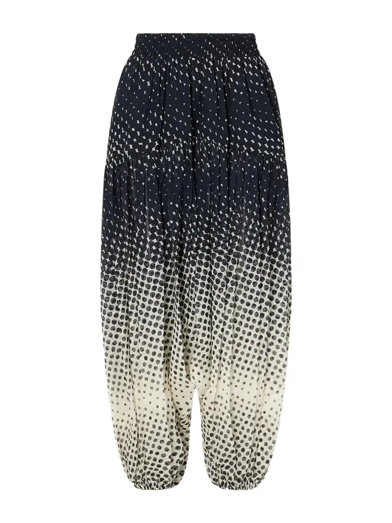 Christopher John Rogers Halftone Polka-dot Chiffon Tapered Pants