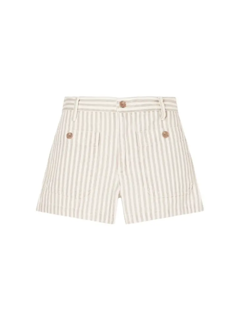 Frame The Cruise Striped Cotton Denim Shorts