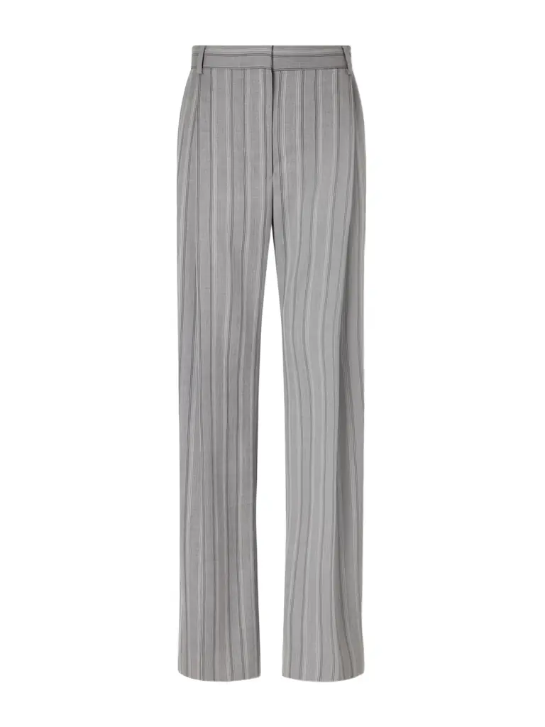 Stella McCartney Striped Low-rise Wool Straight-leg Pants