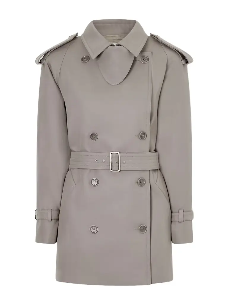 Max Mara Double-breasted Belted Cotton-gabardine Cropped Trench Jacket