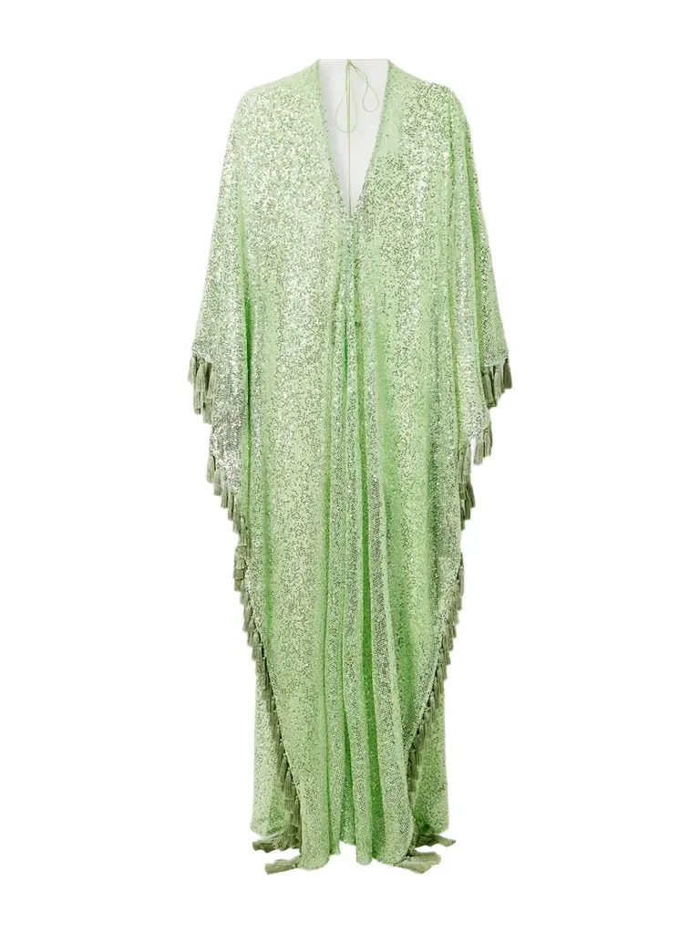 Taller Marmo Sequined Fringed Gown