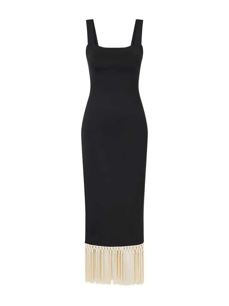 Taller Marmo Lido Fringed Jersey Midi Dress