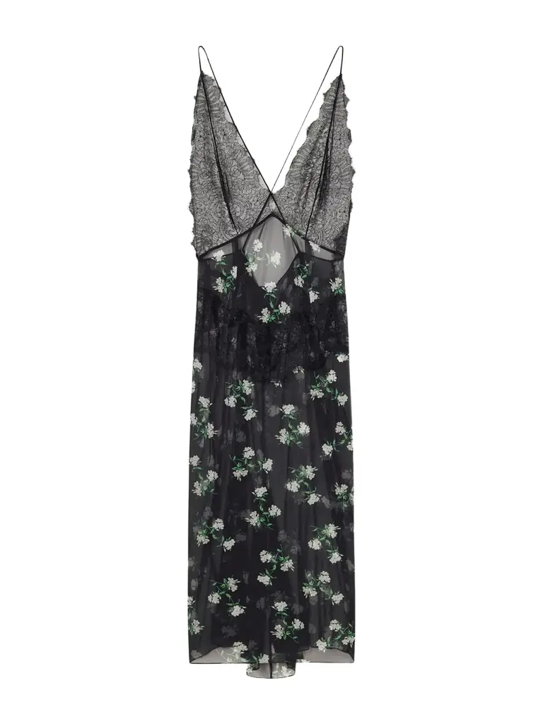 Dolce & Gabbana Lace-trimmed Floral-print Chiffon Midi Dress