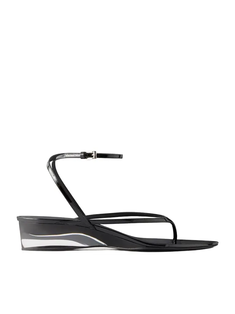 Alaïa Tong 30 Patent-leather Wedge Sandals