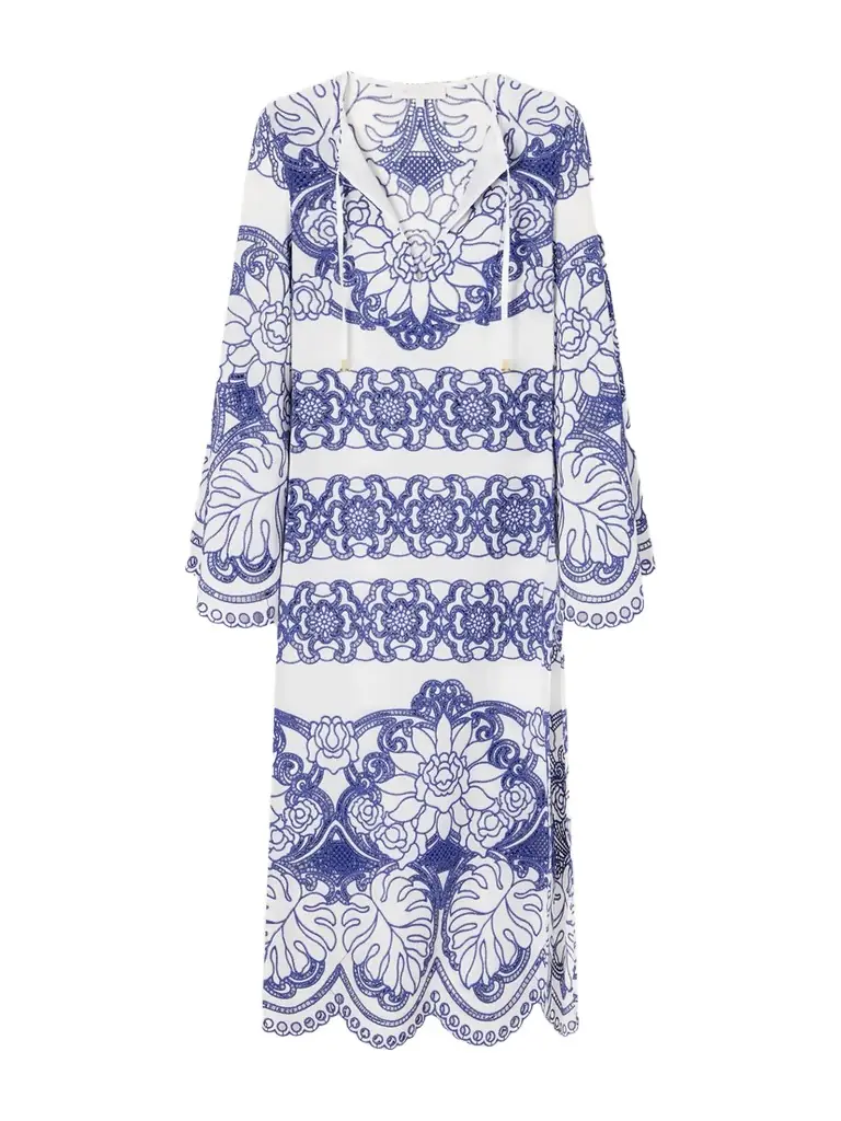Borgo de Nor Clea Scalloped Broderie Anglaise Cotton-blend Midi Dress