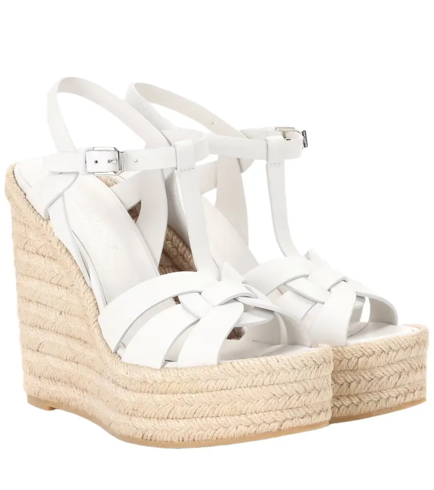 Saint Laurent Tribute 130 leather espadrilles