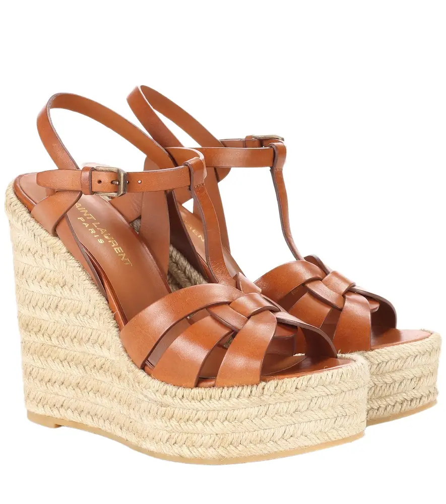 Saint Laurent Tribute 130 leather espadrilles
