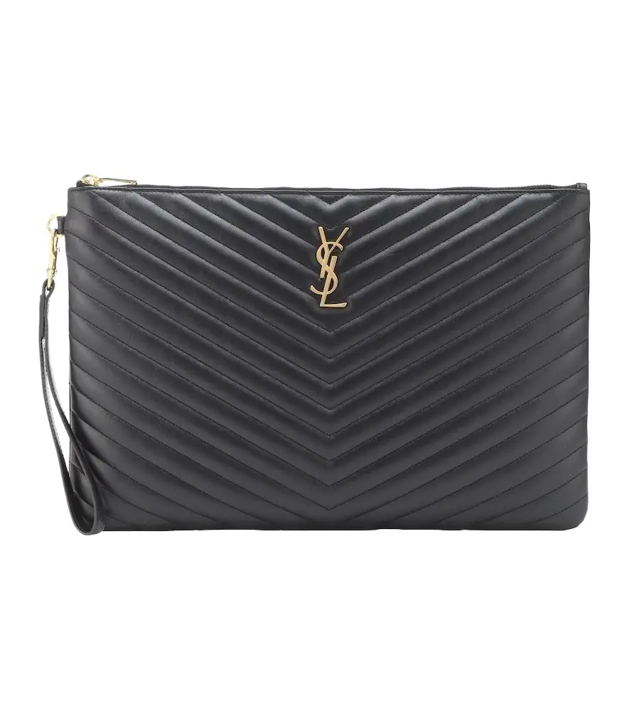 Saint Laurent Cassandre matelassé leather clutch