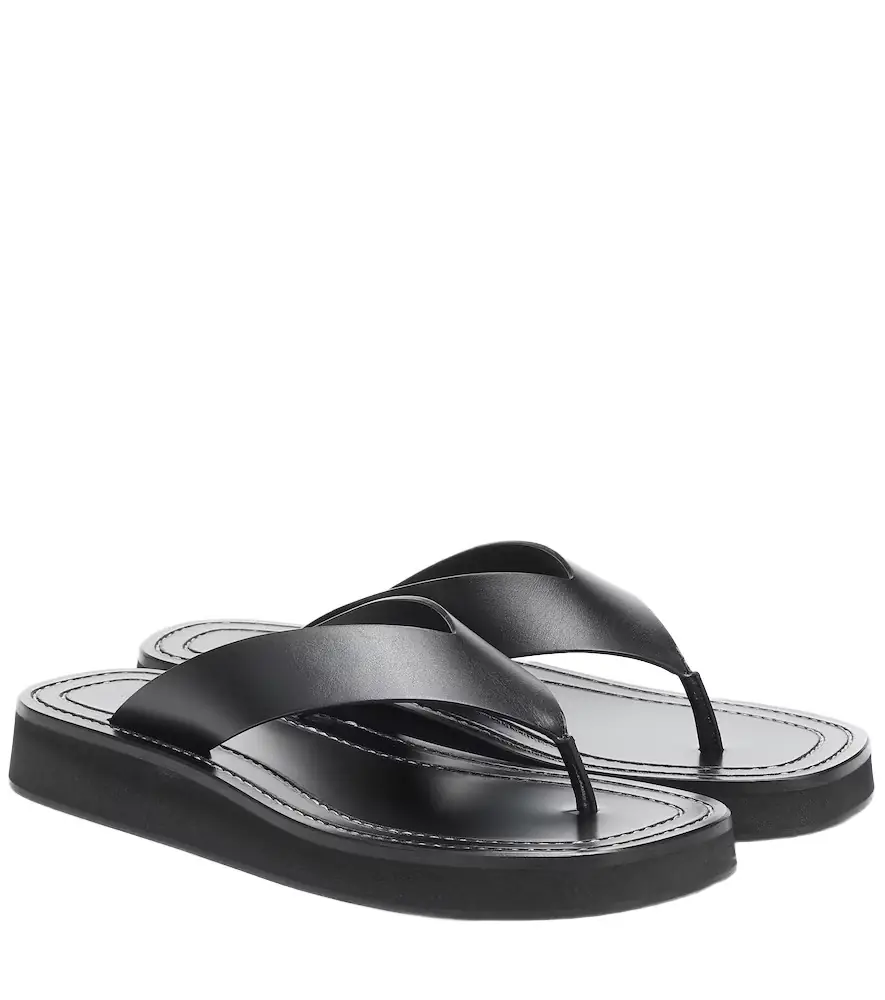 The Row Ginza leather platform slides - Women's Shoes