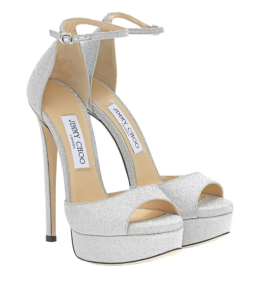 Jimmy Choo Max 150 glitter sandals - Women's Shoes