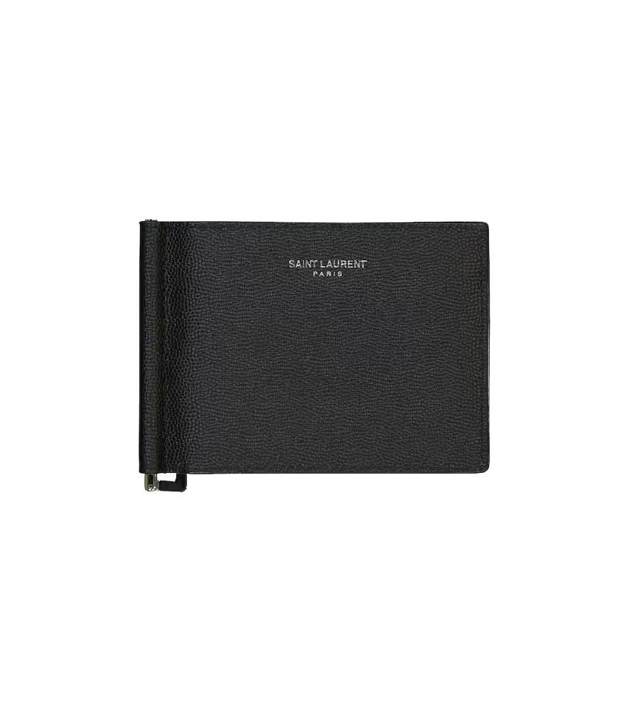 Saint Laurent Grain leather wallet with money clip